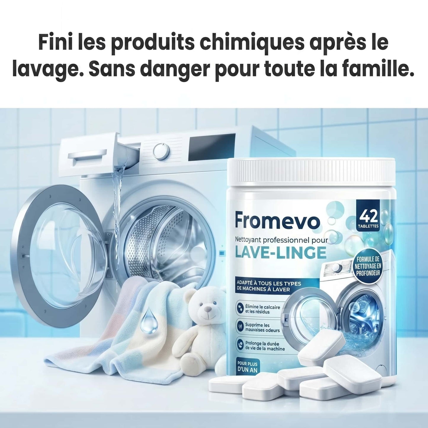 Pastilles de nettoyage pour lave-linge - 42 Pastilles