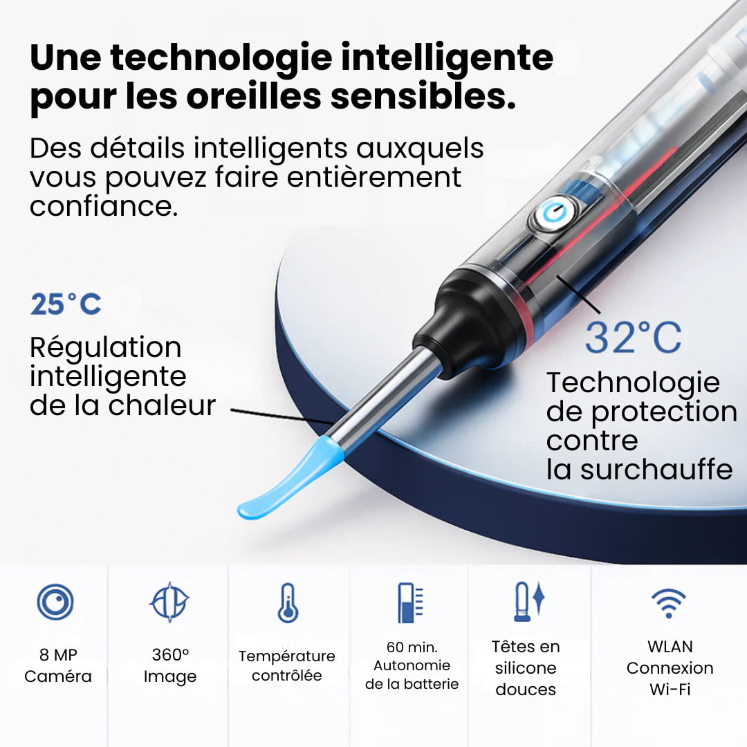 EarBuddy™ - Nettoyeur d'oreilles intelligent