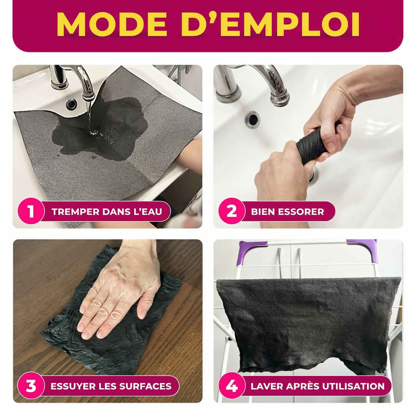 Chiffon magique en microfibre (lot de 5 pièces)