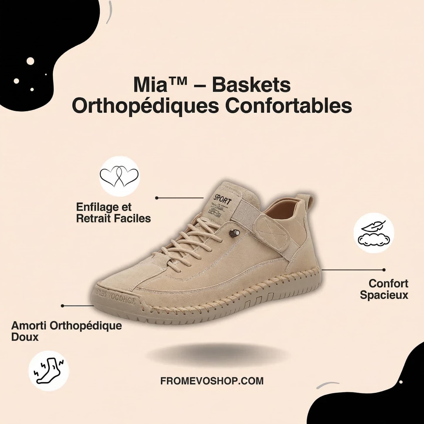 Mia™ - Baskets orthopédiques confortables