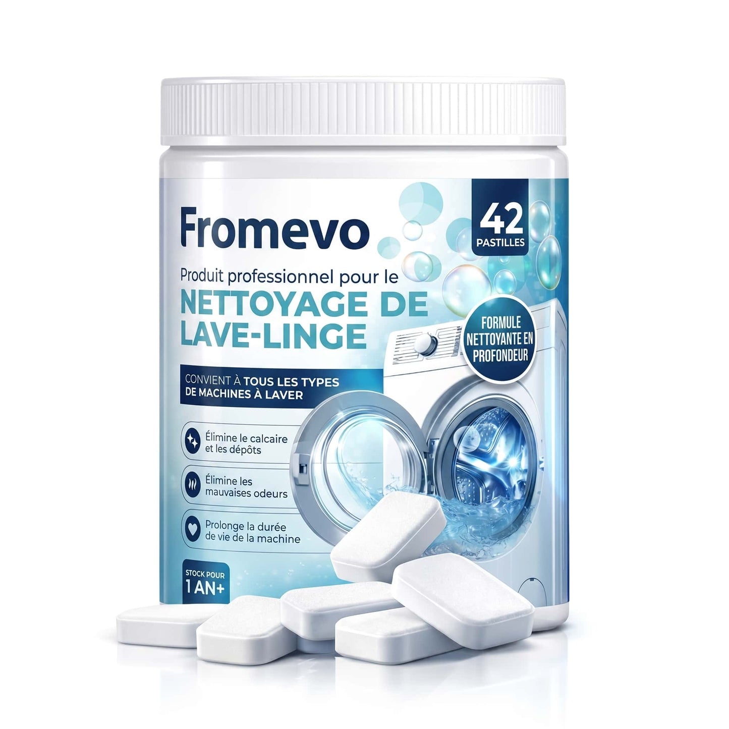 Pastilles de nettoyage pour lave-linge - 42 Pastilles