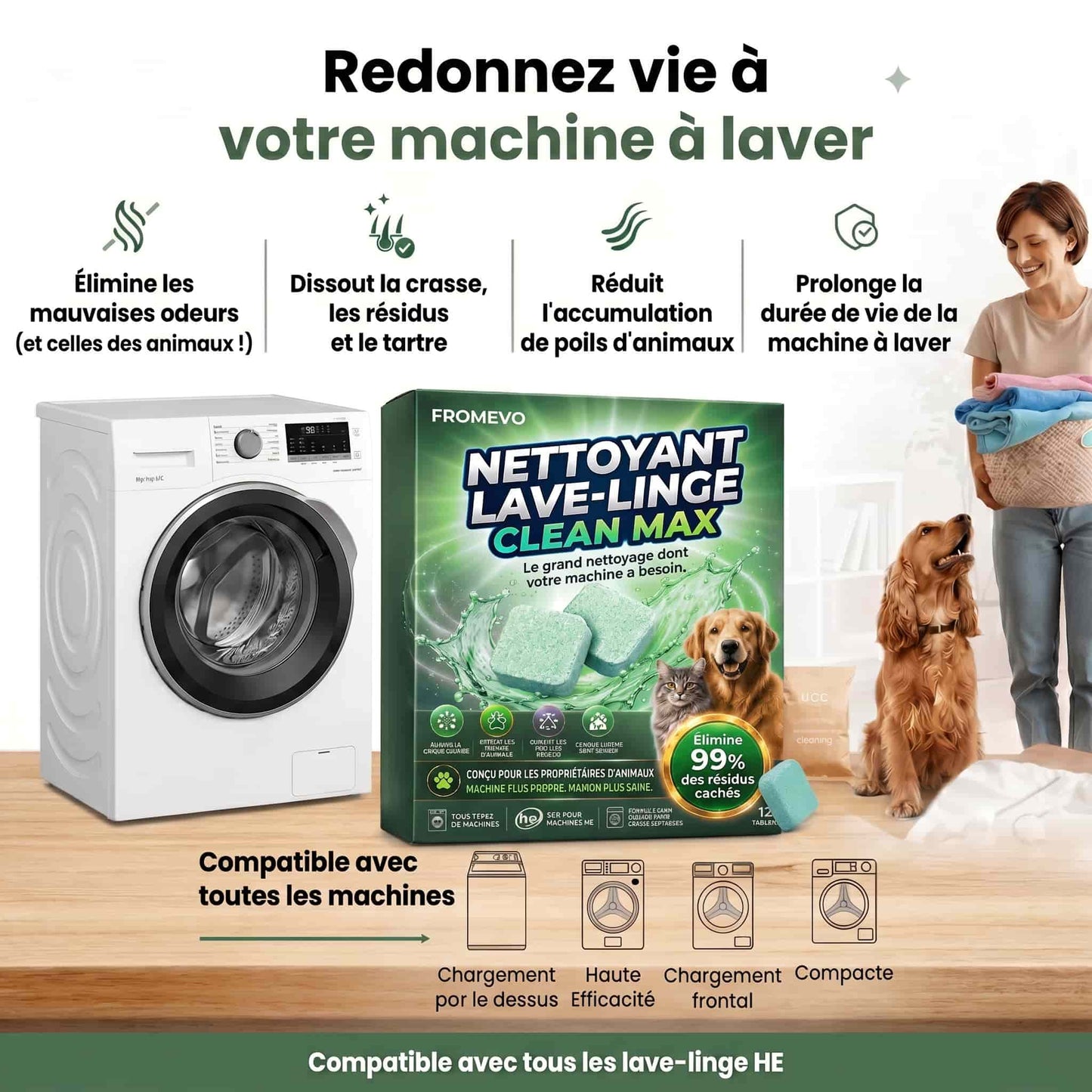 CleanMax - Nettoyant Pour Machine à Laver