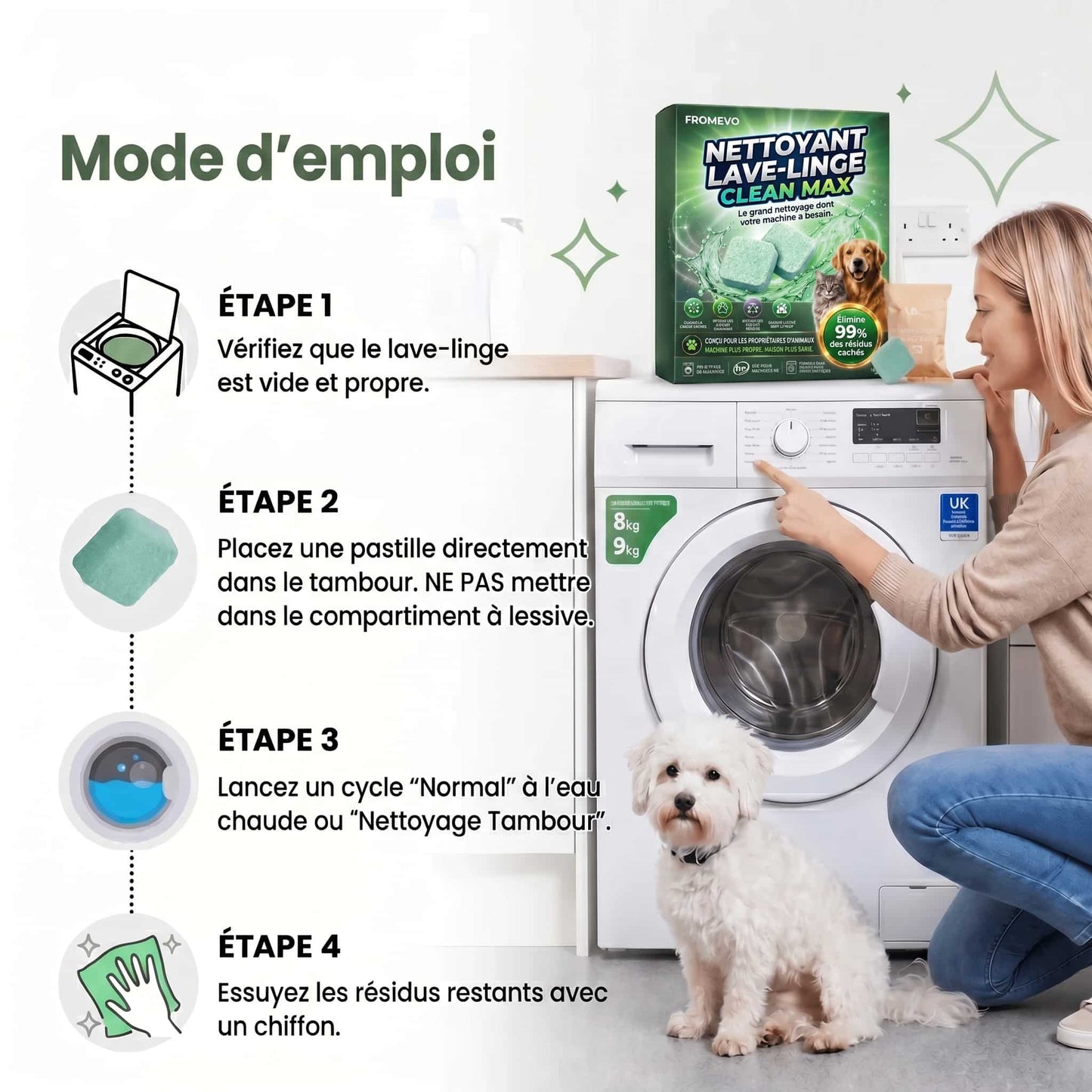 CleanMax - Nettoyant Pour Machine à Laver